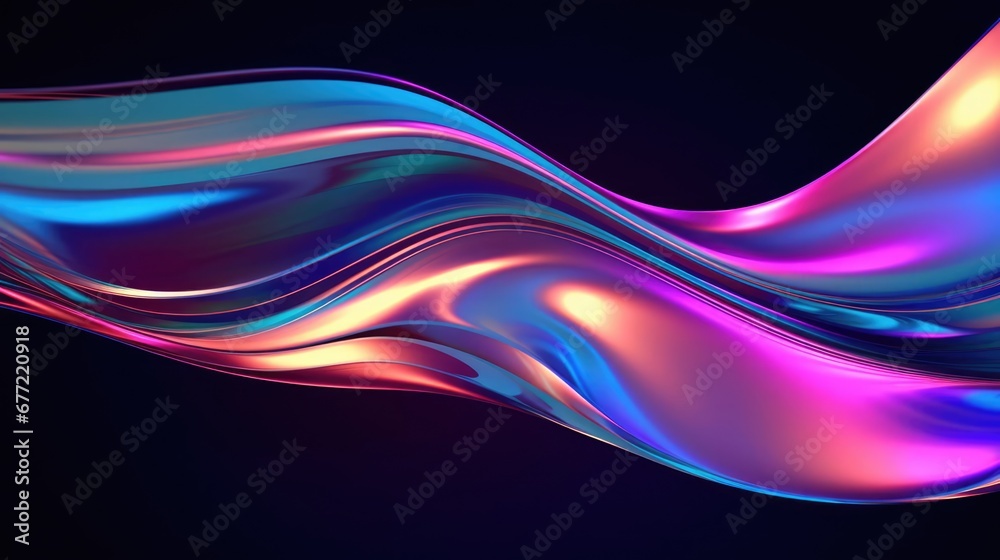 Holographic Neon Fluid Waves 