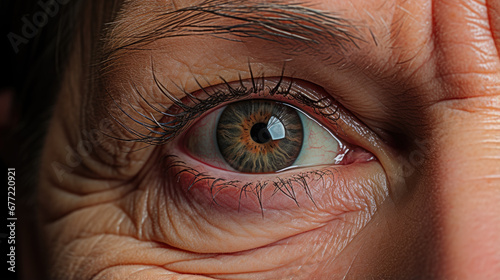 The eye of an elderly woman.