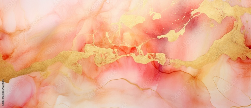 Abstract marble texture with gold splashes, luxury background, Natural luxury abstract fluid art watercolor in alcohol ink technique, Generative AI