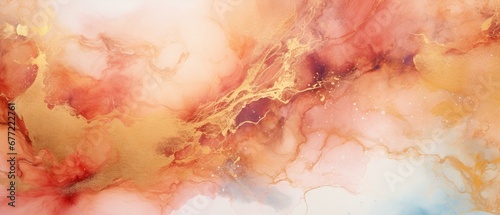 Panel kuchenny z motywem Abstract marble texture with gold splashes, luxury background, Natural luxury abstract fluid art watercolor in alcohol ink technique, Generative AI