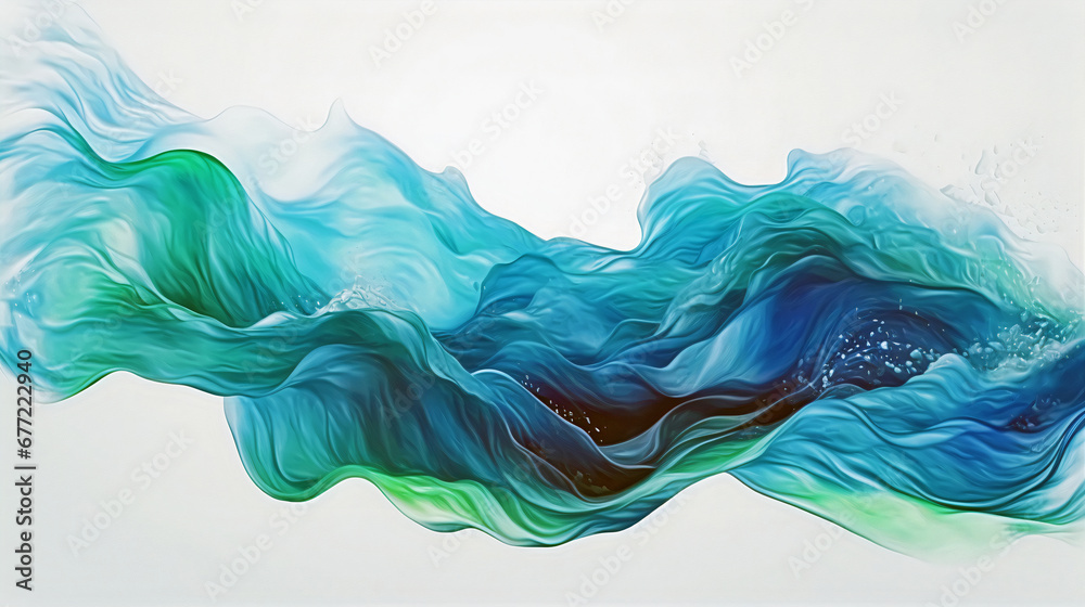 Flow of abstract swirling wave of liquid paint, abstract background.