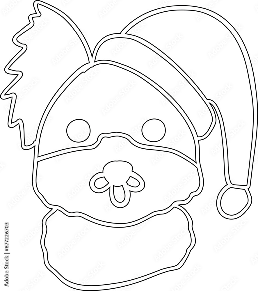 Dog face Christmas doodle for decoration and design.
Dog face Christmas doodle for decoration and design.