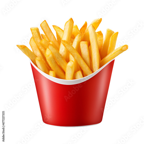 French fries, junk food, fattening on transparent background PNG