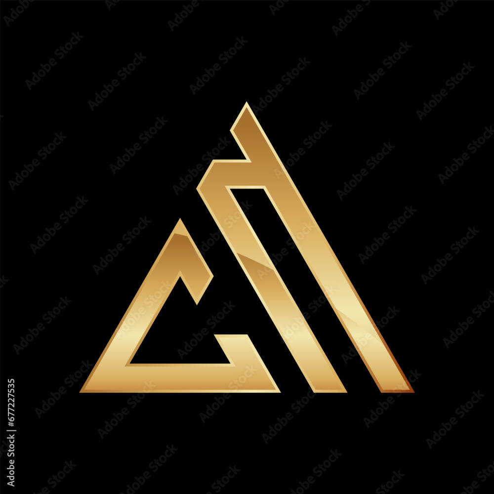 C Letter Mark Logo, Triangle Shape Design