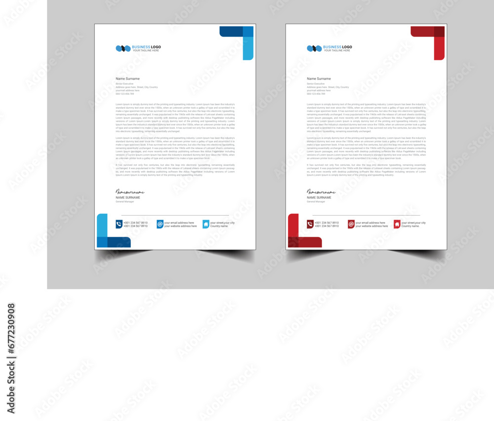Vector professional business letterhead template design