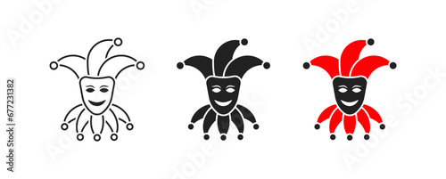 Joker, clown icon set. Vector EPS 10