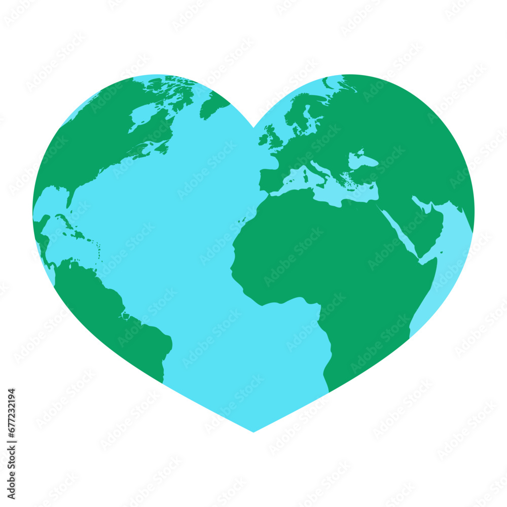 heart earth planet nature love icon