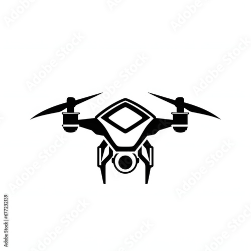 drone, quadcopter. black flat icon on a white background.