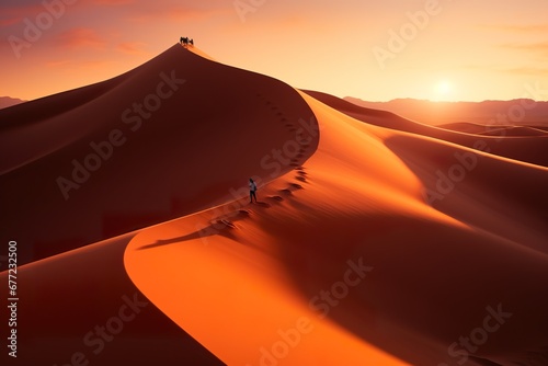 Captivating desert landscape during golden hour