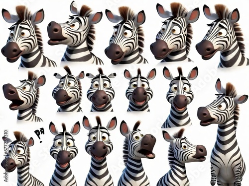 Zebra with adorable expressions and poses