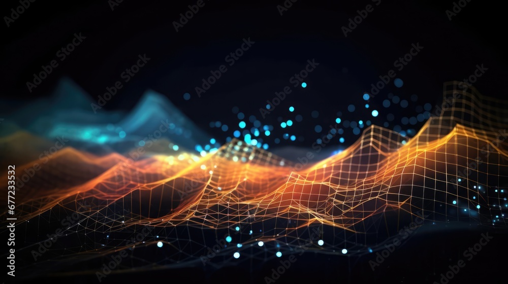 Modern digital abstract 3D background Can be used in the description of network abilities technological processes digital storages - obrazy, fototapety, plakaty 