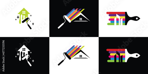 Vector painting icon set logo Premium Vector