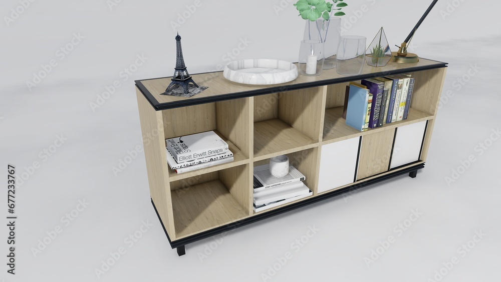 Simple minimal cabinet for tv interior wall mockup,3d rendering Simple minimal cabinet for tv interior wall mockup,3d rendering
