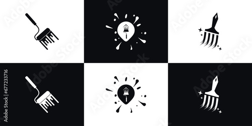 Vector painting icon set logo Premium Vector