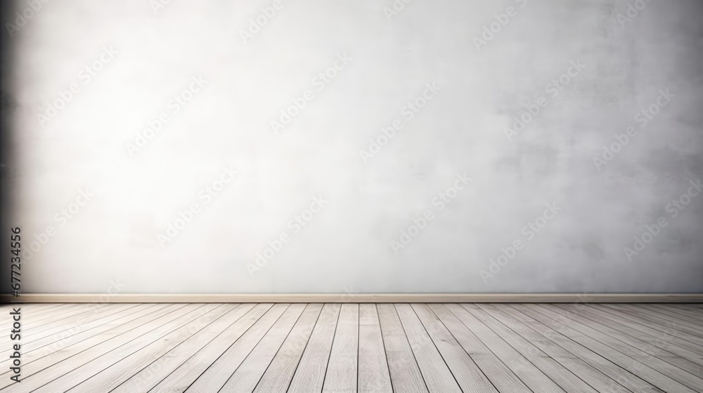 Mockup white concrete room walls with wood floor Mockup white concrete room walls with wood floor