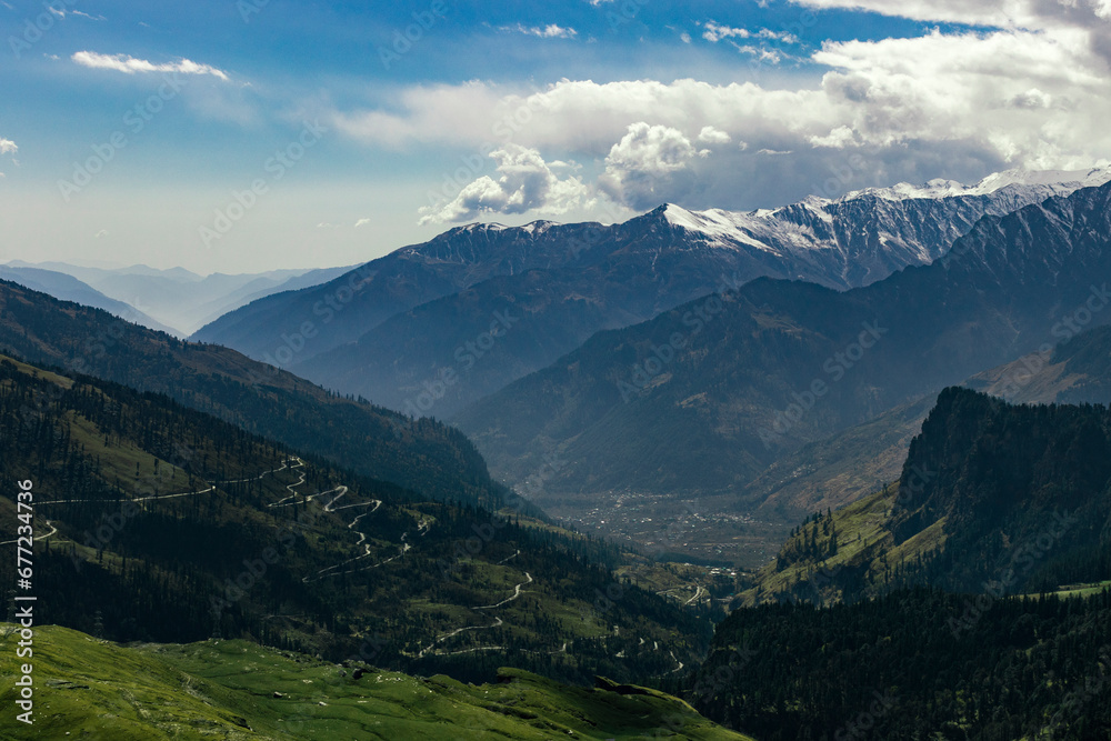 Landscape in Himalayas, Himachal Pradesh, India.
