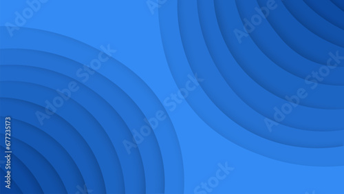 Gradient futuristic blue 3d colorful background with place for text and wave shapes. Bright abstract colored luxury backdrop with white line frame and circle curve