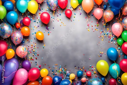 balloons decoration with text copy spa ce in the middle abstract background 