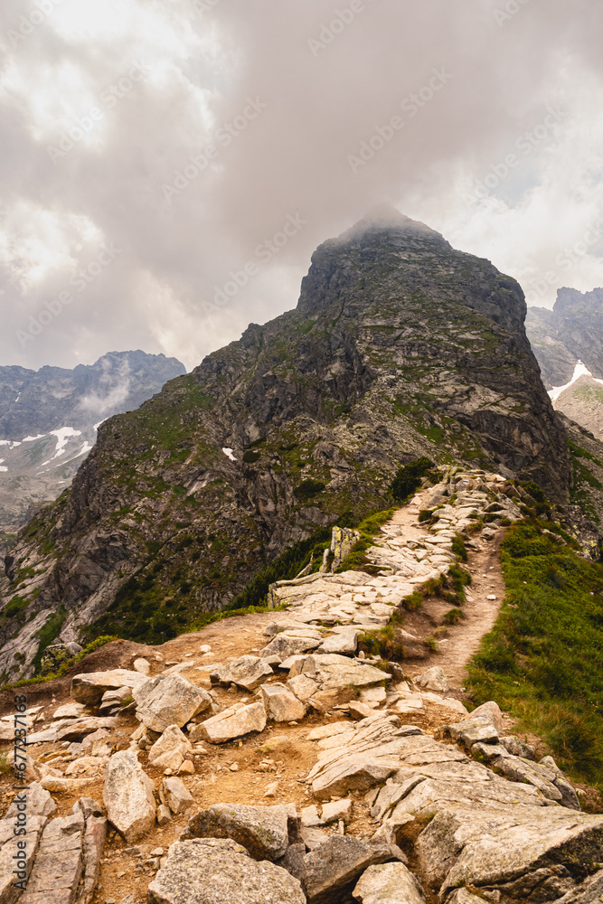 View of Koscielec in the clouds