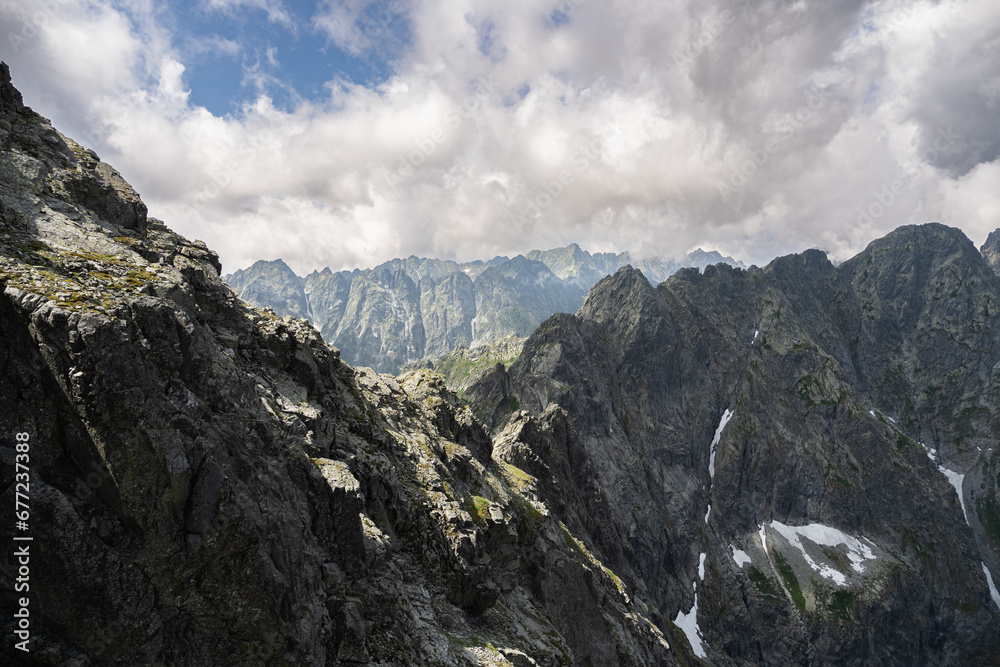 View from the Rysy trail towards Mięguszowiecki peak