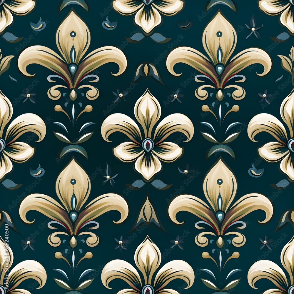 Elegant Fleur-de-Lis Tile Elegant Fleur-de-Lis Tile