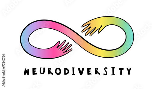 Autism spectrum disorder infinity symbol. Autistic spectrum landscape poster.