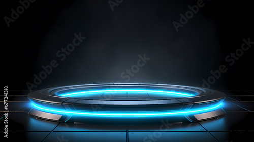 E-commerce digital e-sports product booth scene, e-commerce, podium, stage, product demonstration background, PPT background, 3D rendering