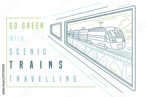 Slow leisurely train travel, future transportation concept.