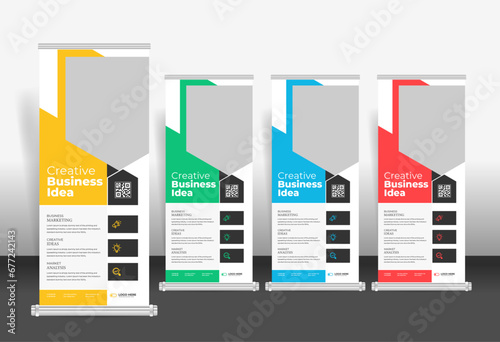 Professional creative roll-up banner, corporate business roll up banner design, marketing agency banner stand design