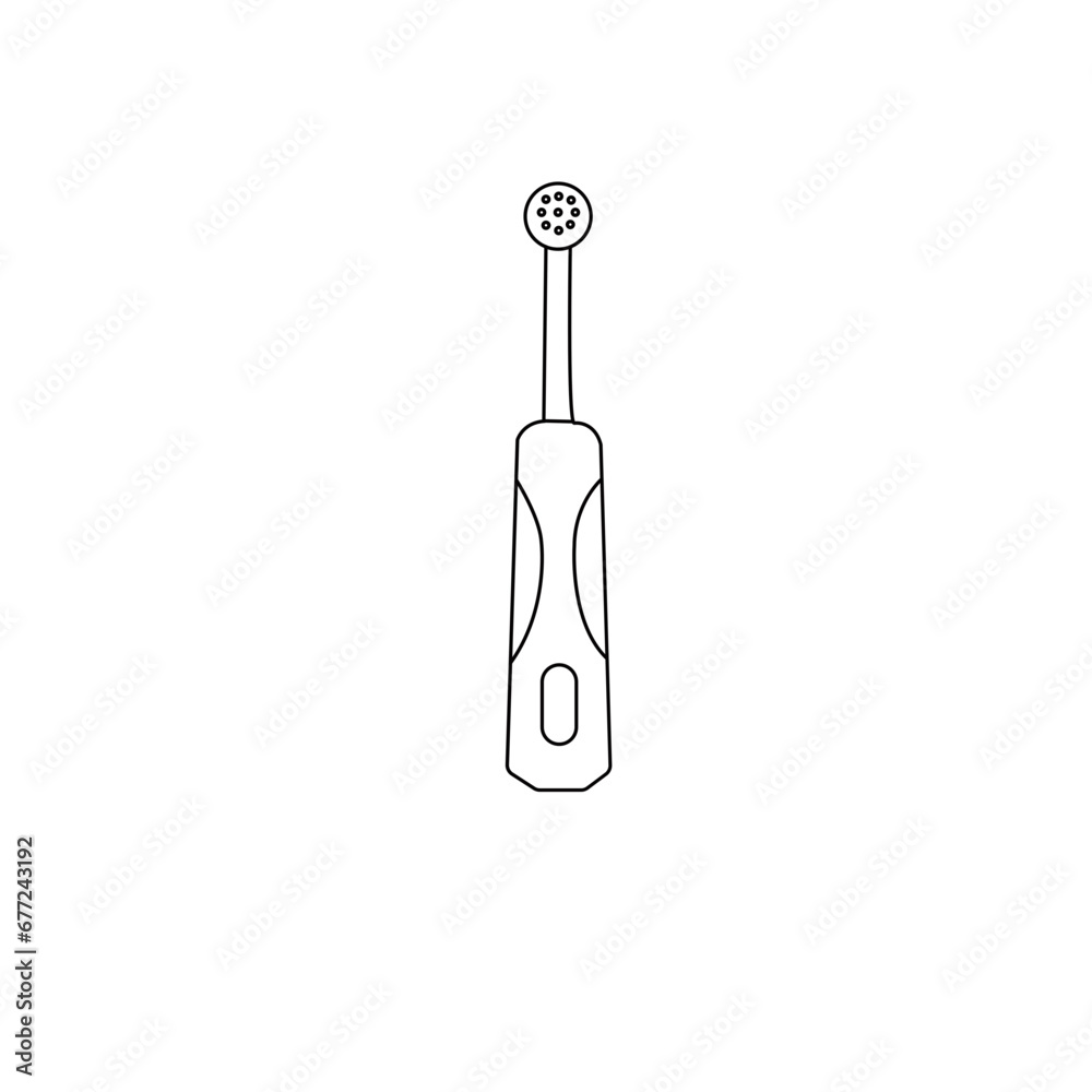 electric toothbrush line icon on white . electric toothbrush line icon on white .