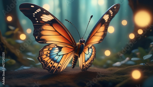fantasy butterfly with otherworldly features ai generation photo