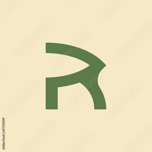 R minimalist logo