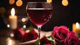 Rose and wine glass setup - Creating a romantic ambiance