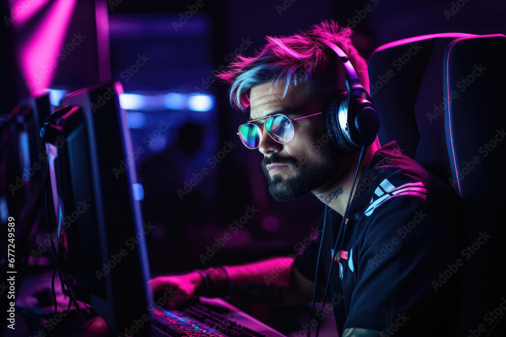 RGB Gaming Haven: A Dynamic and Vibrant Arcade Atmosphere for Gaming Enthusiasts RGB Gaming Haven: A Dynamic and Vibrant Arcade Atmosphere for Gaming Enthusiasts
