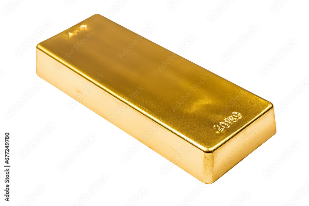 A gold bar isolated on transparent or white background, png A gold bar isolated on transparent or white background, png