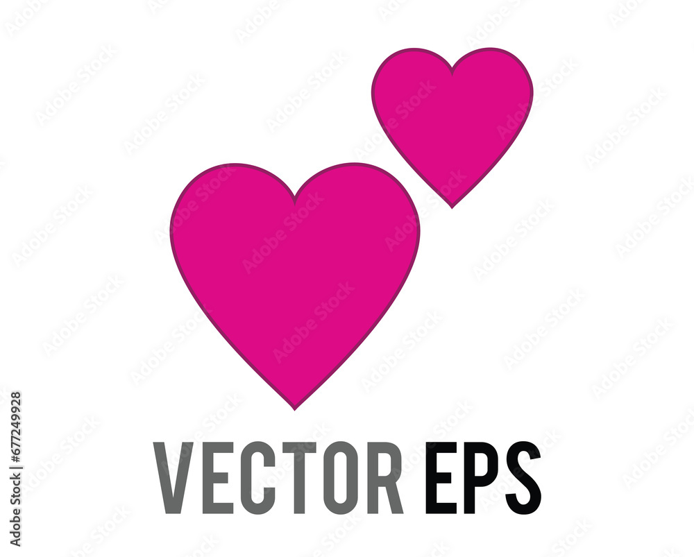 Vector two love pink hearts flat icon, used for expressions of love is in the air Vector two love pink hearts flat icon, used for expressions of love is in the air