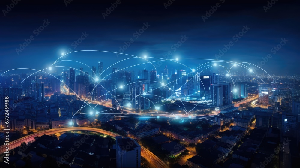 Smart City and network connection concept Smart City and network connection concept