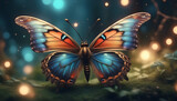 Butterfly summer flower ai generated