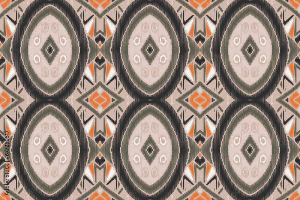 Ethnic abstract Pattern Seamless ikat pattern in tribal, folk embroidery, and Asia style. Aztec geometric art ornament print. Design for carpet, wallpaper, clothing, wrapping, fabric, cover.