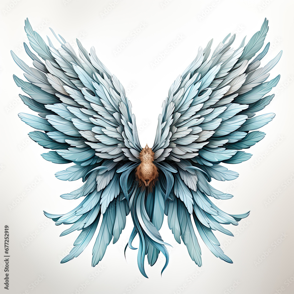 Obraz premium watercolor Angel Wing clipart, Generative Ai