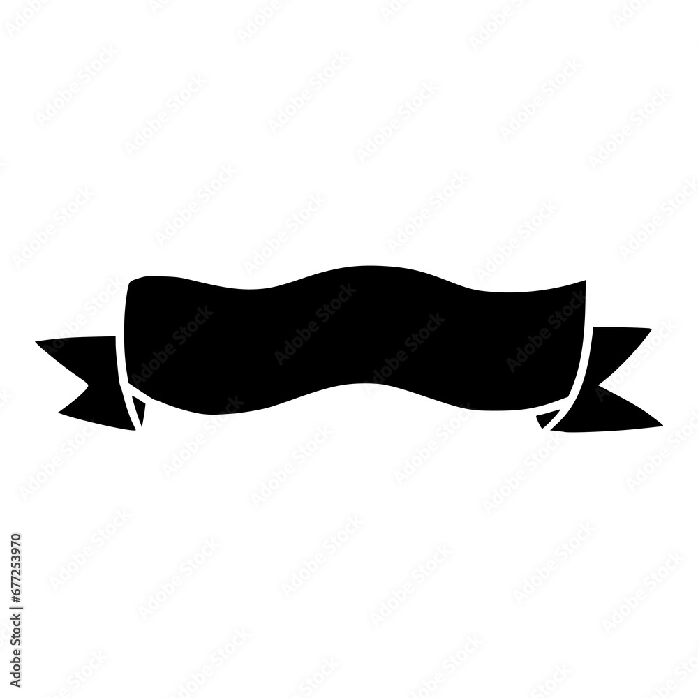 silhouette of curve wavy ribbon band or glyph ribbon illustration silhouette of curve wavy ribbon band or glyph ribbon illustration