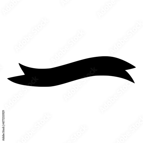 silhouette of wavy ribbon band or glyph ribbon illustration