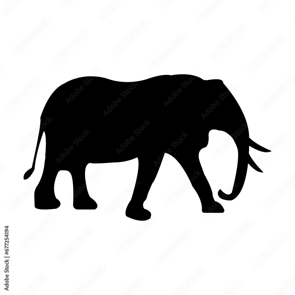 Shilouette Elephant Vector