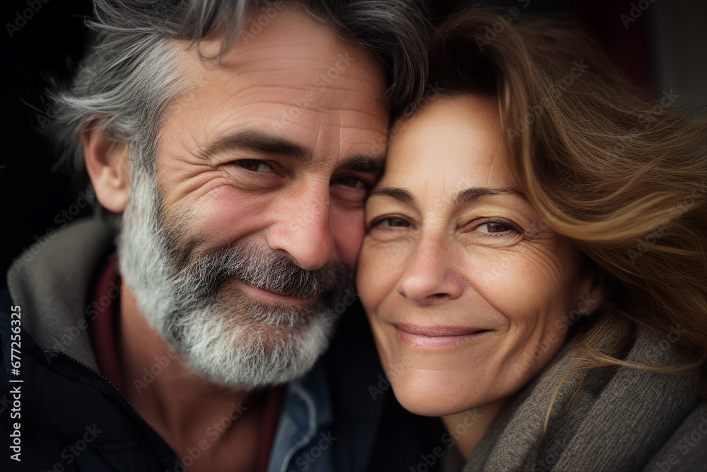 Generative AI picture portrait of retired couple live together all lifetime love feelings concept Generative AI picture portrait of retired couple live together all lifetime love feelings concept