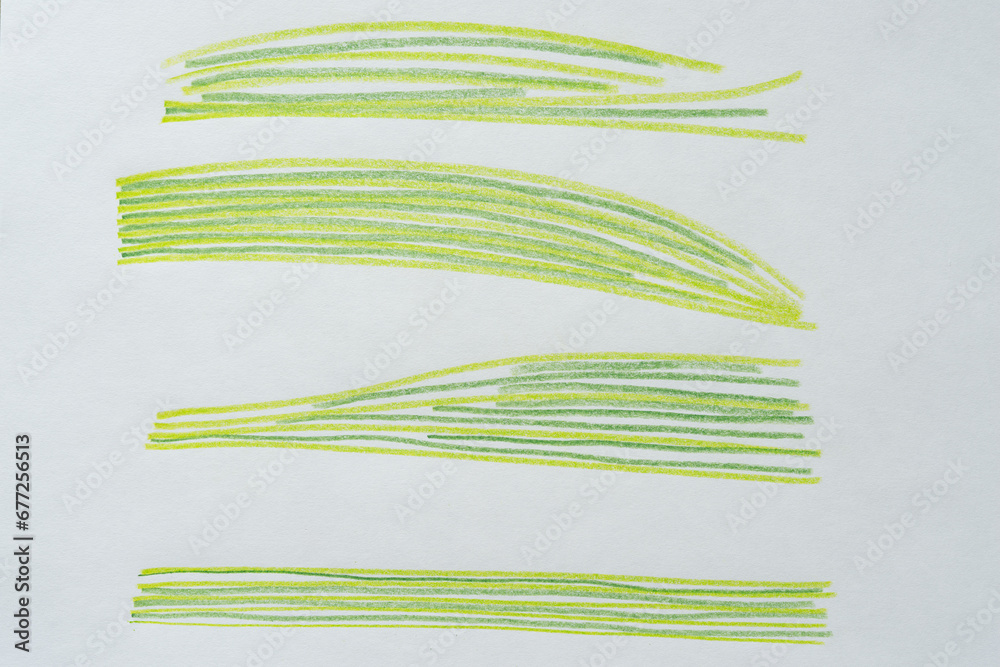 Obraz premium sets of light and dark green lines on blank paper