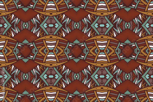 Ethnic abstract Pattern Seamless ikat pattern in tribal  folk embroidery  and Asia style. Aztec geometric art ornament print. Design for carpet  wallpaper  clothing  wrapping  fabric  cover.