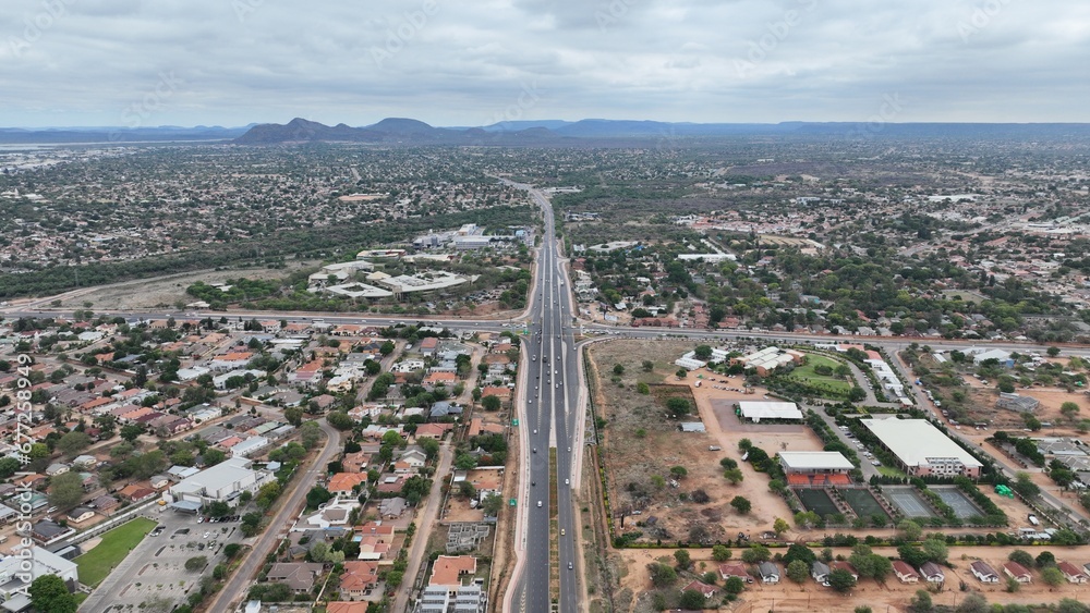 Fototapeta premium Traffic overpass bridges in Gaborone, Botswana, Africa