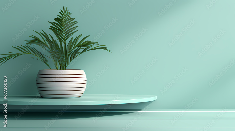 Green fresh and simple home product booth scene, e-commerce, podium, stage, product demonstration background, PPT background, 3D rendering Green fresh and simple home product booth scene, e-commerce, podium, stage, product demonstration background, PPT background, 3D rendering