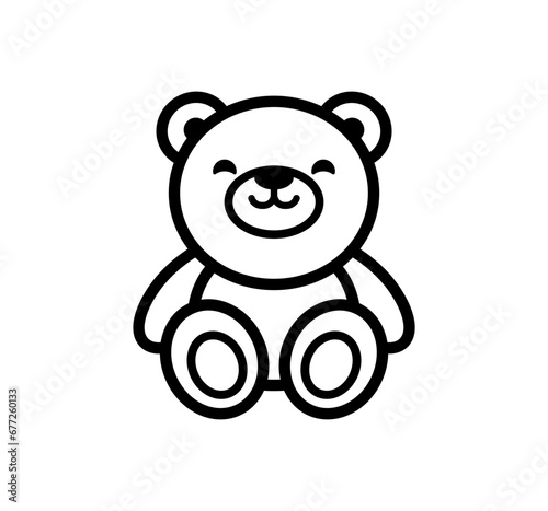 Teddy bear icon. Simple vector bear toy illustration.