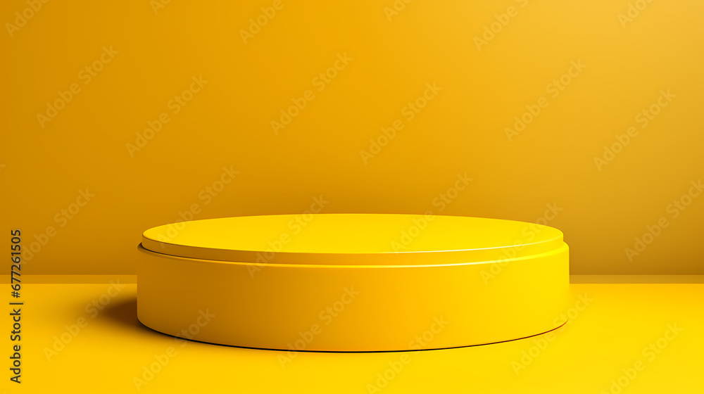 Yellow cylindrical product booth scene, e-commerce, podium, stage, product demonstration background, PPT background, 3D rendering Yellow cylindrical product booth scene, e-commerce, podium, stage, product demonstration background, PPT background, 3D rendering